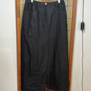 Ann Taylor Vintage Women Wool Blend Lined with Acetate Maxi Skirt Gray Size 8